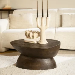 Outlet By-Boo Salontafel Cobble Mangohout, 75 x 59cm