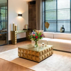 Outlet Richmond Interiors Salontafel Collada 90cm, kleur Brushed gold