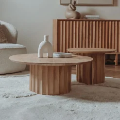 Outlet Tower Living Salontafel Crotone Acaciahout, Set van 2 stuks