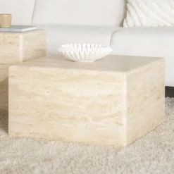 New Eleonora Salontafel Donta Travertin, 60 x 60cm Bruin