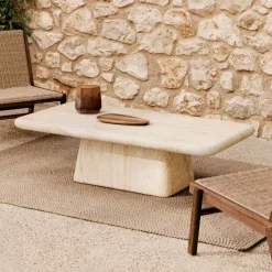 Sale Kave Home Salontafel Drasi Travertinlook, 140 x 70cm