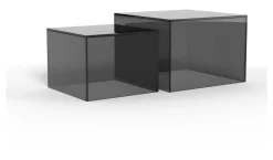 Bendt Salontafel Flavian Glas, Set van 2 stuks, kleur Grijs