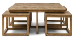 Discount Rivièra Maison Salontafel Harbour Island Eikenhout, Set van 5 stuks