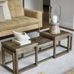 New Rivièra Maison Salontafel Harbour Island Eikenhout, Set van 3 stuks