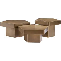 Hot Richmond Interiors Salontafel Hexa Set van 3 stuks, kleur Brushed gold