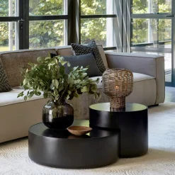 Hot Rivièra Maison Salontafel Hollywood Hills Mangohout, Set van 2 stuks Black