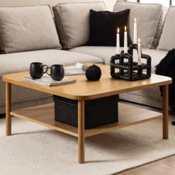 Outlet Bendt Salontafel Jazzmen Eiken, 90 x 90cm Naturel