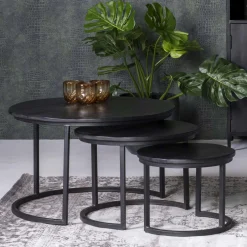 Sale Livingfurn Salontafel Kala Set van 3 stuks, kleur Zwart