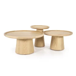 Online Eleonora Salontafel Leia Eikenhout, Set van 3 stuks