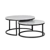 Online Richmond Interiors Salontafel Lexington Marmer en Staal, Set van 2 stuks