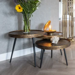 New Richmond Interiors Salontafel Luton Set van 3 stuks, kleur Goud