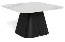 Clearance Bendt Salontafel Maryl Marmerlook, 80 x 80cm Wit