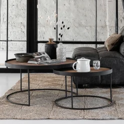 Sale DTP Home Salontafel Mercurius Teakhout, Set van 2 stuks, kleur Naturel