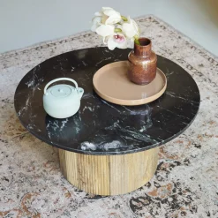 Outlet Brix Salontafel Nova Mangohout en marmer