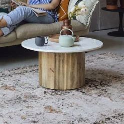 Outlet Brix Salontafel Nova Mangohout en marmer