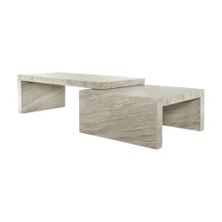 Richmond Interiors Salontafel Novaz Marmer, Set van 2 stuks Wit