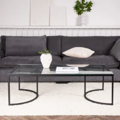Sale Nohr Salontafel Nycole Glas, 140 x 70cm Zwart