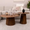 Outlet Sohome Salontafel Olav Set van 2 stuks Rond, kleur Bruin