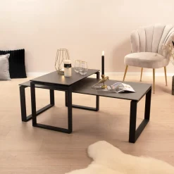 New Sohome Salontafel Parker Set van 2 stuks, Keramiek, kleur Zwart