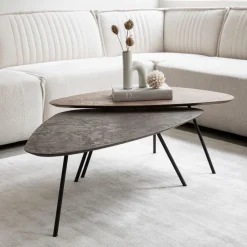 Best DTP Home Salontafel Plectro Betonlook, Set van 2 stuks