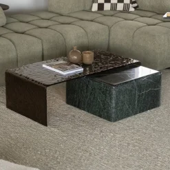 Outlet By-Boo Salontafel Ripple Glas, 110 x 55cm Bruin