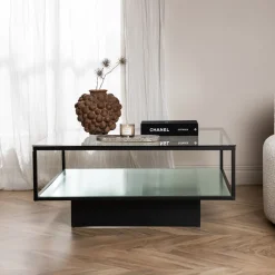 Online Nohr Salontafel Sheema Glas, 90 x 90cm Zwart