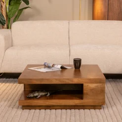 Clearance LABEL51 Salontafel Square Mangohout, 80 x 80cm