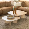 Hot Eleonora Salontafel Stef Eiken, kleur Naturel, Set van 2 stuks