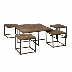 RENEW Salontafel Via Teakhout, Set van 5 stuks