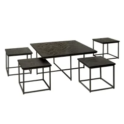 RENEW Salontafel Via Teakhout, Set van 5 stuks