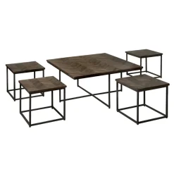 RENEW Salontafel Via Teakhout, Set van 5 stuks