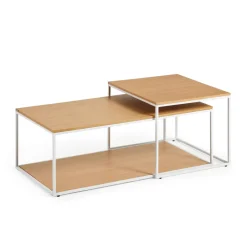 Discount Kave Home Salontafel Yoana Eikenhout, Set van 2 stuks