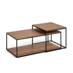 Discount Kave Home Salontafel Yoana Eikenhout, Set van 2 stuks