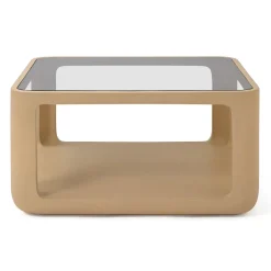 Clearance Jesper Home Salontafel Yobeko Mudstone textuur en glas, 80 x 80cm