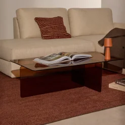Hot Kave Home Salontafel Zaren glas, 120 x 60cm Bruin