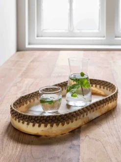 Sale MUST Living Schaal Da Vinci Ovaal Bruin / Wit