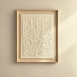 Hot Kave Home Schilderij Annia Papier Maché, 90 x 70cm Wit