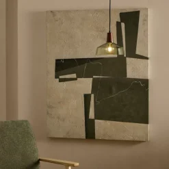 Discount Kave Home Schilderij Fida 118 x 94cm Donkergroen