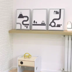 New Kave Home Schilderij Nikki Set van 3 stuks Wit