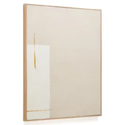 Discount Kave Home Schilderij Salin Verticale streep, Linnen, 100 x 80cm Beige