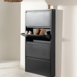 Best Nohr Schoenenkast Shirell 136 x 65cm Zwart