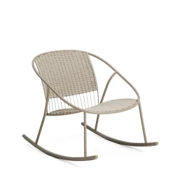 Outlet Kave Home Schommelstoel Atrani Staal en touw, kleur Ecru Beige