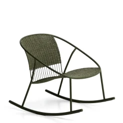 Best Kave Home Schommelstoel Atrani Staal en touw, kleur Groen Donkergroen