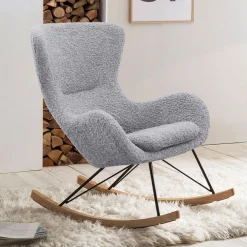 Discount Artistiq Living Schommelstoel Chanequa Teddy, kleur Lichtgrijs