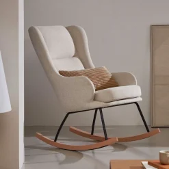 Clearance Kave Home Schommelstoel Maustin Chenille, kleur Beige