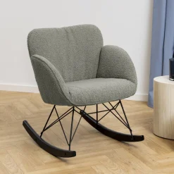 Bendt Schommelstoel Quintus Teddy, kleur Grijs/Bruin