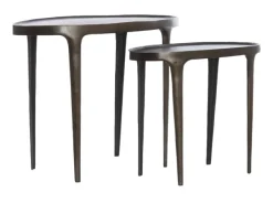 New Light & Living Sidetable Arica Set van 2 stuks, kleur Donkerbruin