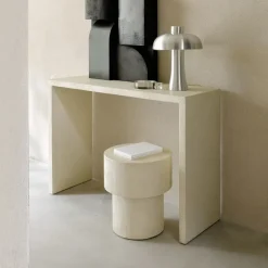 Discount Ethnicraft Sidetable Elements Microcement, 120cm, kleur Off White