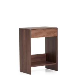 Online Kave Home Sidetable Norlen Walnootfineer, 60cm Bruin