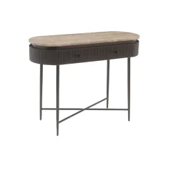Best Richmond Interiors Sidetable Russo Travertin en brass, 100cm Bruin